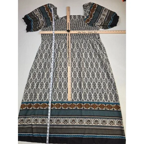 Suzanne Betro 3X Dress Bohemian Empire Waist Boho Milkmaid Peasant - Picture 3 of 4